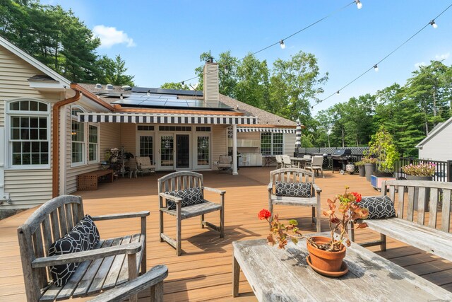 45 Shaker Ct, Guilford, CT 06437 - wooden deck featuring outdoor dining area and grilling area