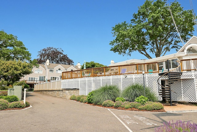 73 Harbour View Pl Unit 73, Stratford, CT 06615 - exterior space featuring stairs and a wooden deck