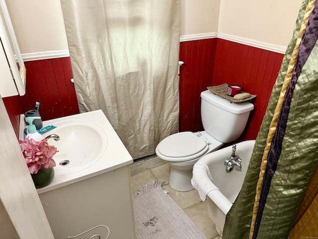 14 Natalie St, Hartford, CT 06106 - full bath featuring a bath, vanity, wainscoting, and wooden walls