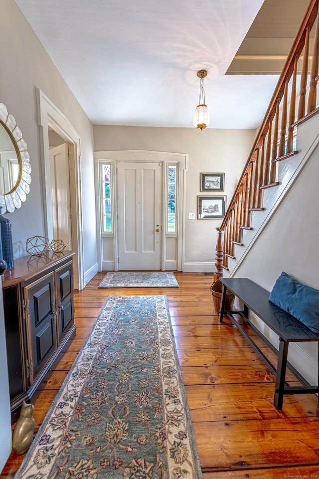 55 Main St, East Haddam, CT 06423 - entryway with hardwood / wood-style flooring and stairway