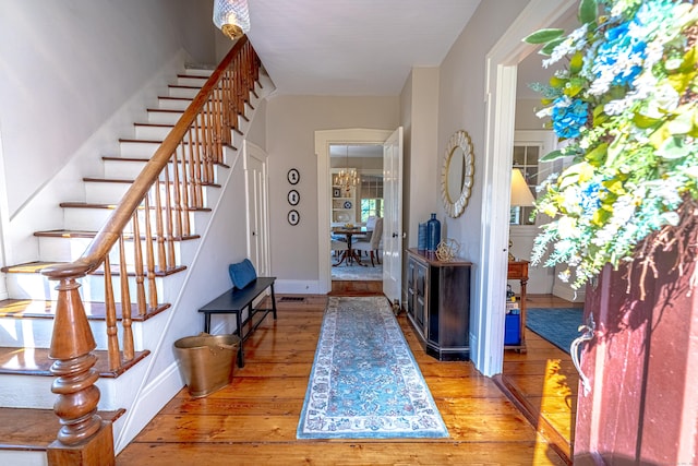55 Main St, East Haddam, CT 06423 - foyer featuring stairway and light wood finished floors