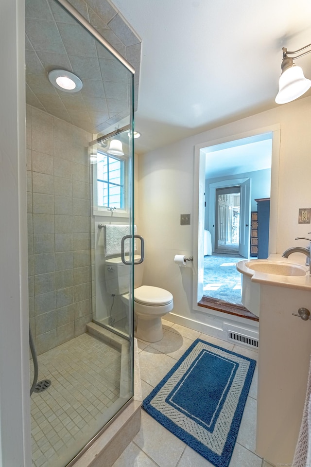 55 Main St, East Haddam, CT 06423 - full bath with a shower stall, tile patterned flooring, and vanity