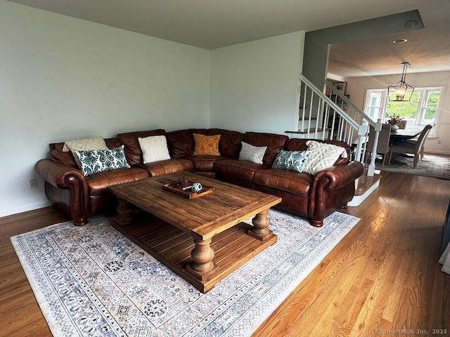 8 Breezy Knoll Ave, Wolcott, CT 06716 - living room with wood finished floors and stairs