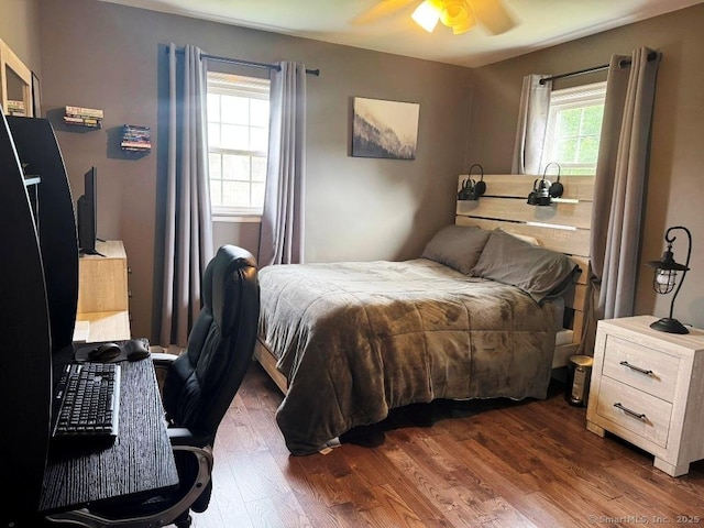 8 Breezy Knoll Ave, Wolcott, CT 06716 - bedroom with dark wood-style floors and ceiling fan
