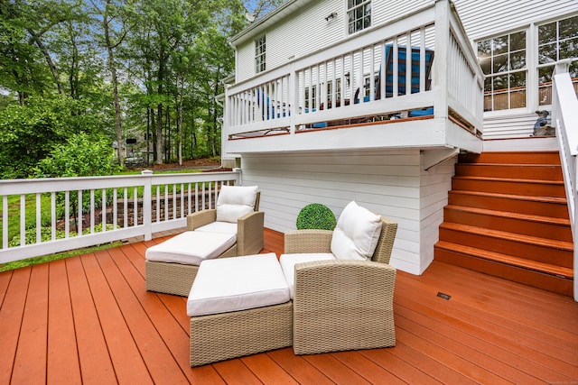 5 Goldfinch Ter, East Lyme, CT 06333 - wooden deck with stairway