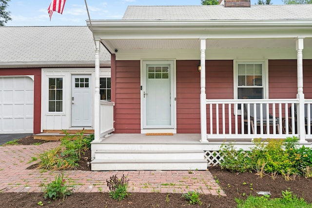 1027 Monroe Tpke, Monroe, CT 06468 - doorway to property with covered porch and a chimney