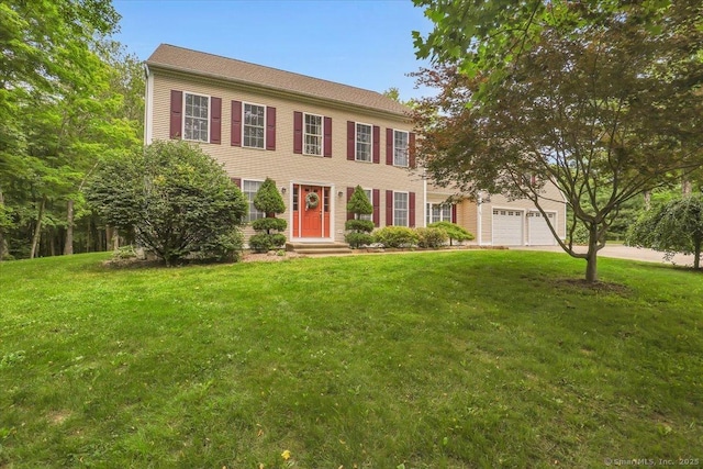 97 Cherry Swamp Rd, East Haddam, CT 06469 - colonial house featuring a front yard and concrete driveway