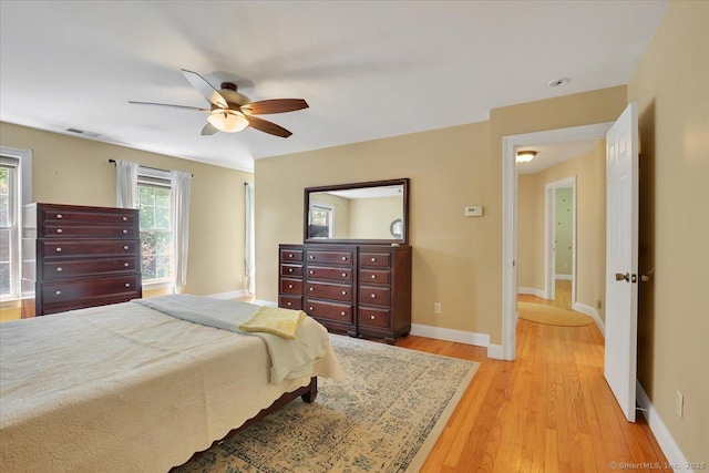 97 Cherry Swamp Rd, East Haddam, CT 06469 - bedroom with light wood-style flooring and a ceiling fan
