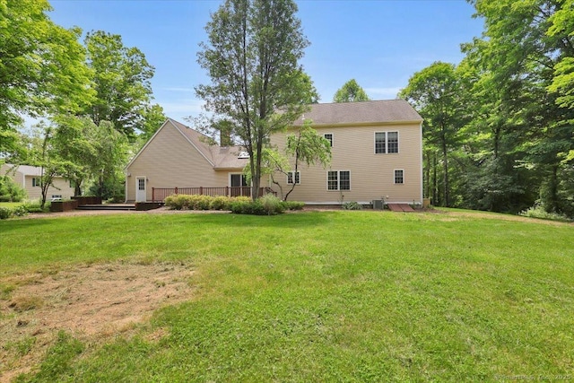 97 Cherry Swamp Rd, East Haddam, CT 06469 - back of property with a yard and a deck