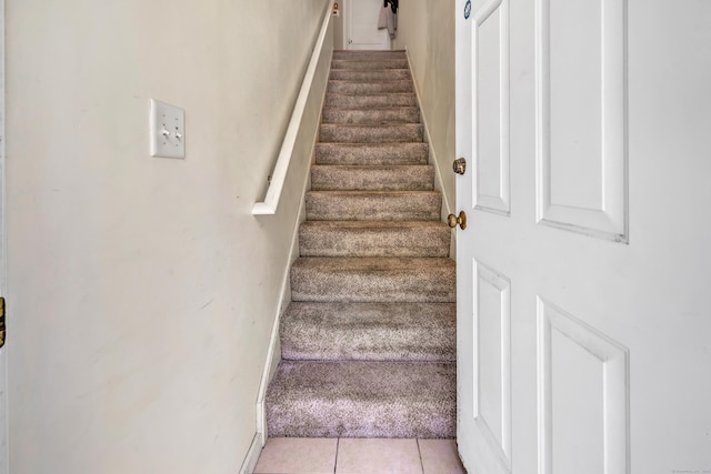 663 W Ave Unit A24, Milford, CT 06461 - stairway with tile patterned floors