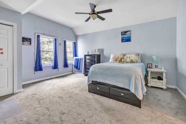 663 W Ave Unit A24, Milford, CT 06461 - carpeted bedroom featuring vaulted ceiling and a ceiling fan