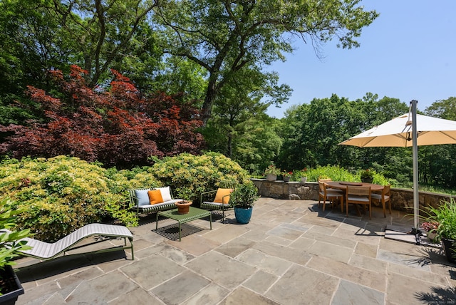 56 Turtleback Rd, Wilton, CT 06897 - view of patio featuring an outdoor living space and outdoor dining area
