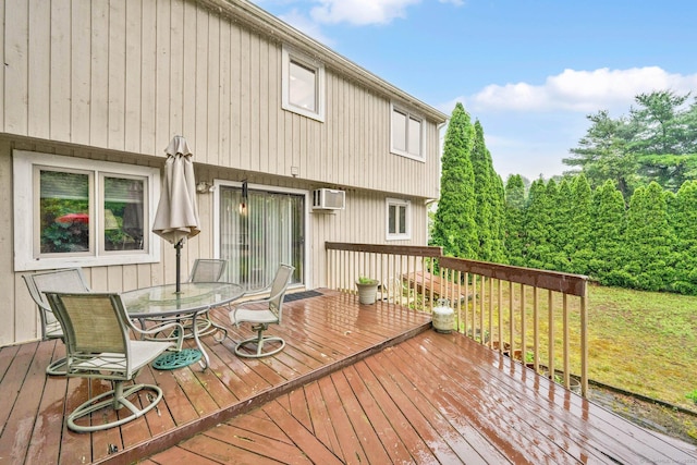 17 Landing Cir, Windsor, CT 06095 - deck with a wall unit AC and outdoor dining area