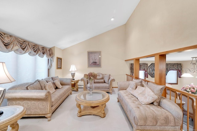 17 Landing Cir, Windsor, CT 06095 - living area featuring lofted ceiling and healthy amount of natural light