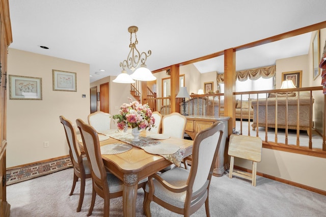 17 Landing Cir, Windsor, CT 06095 - dining area featuring light colored carpet and stairs