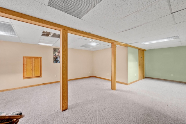 17 Landing Cir, Windsor, CT 06095 - finished below grade area featuring a drop ceiling and carpet floors