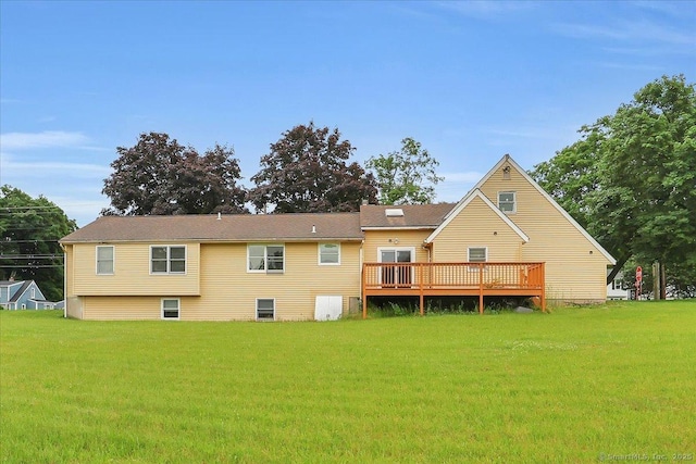 401 Berlin St, Southington, CT 06489 - rear view of property with a lawn and a deck