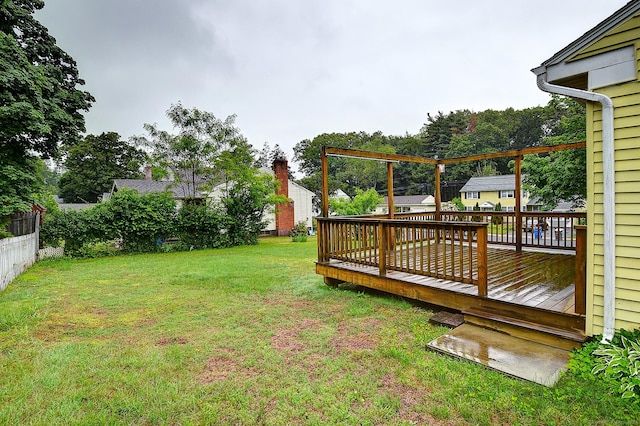 47 Hoffman Rd, Manchester, CT 06042 - view of green lawn featuring a wooden deck