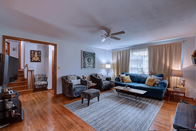 47 Hoffman Rd, Manchester, CT 06042 - living area featuring light wood-style floors, a ceiling fan, and stairway