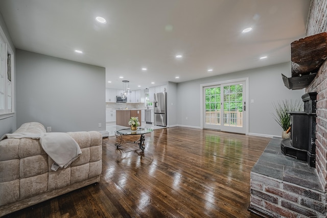 34 Roberts Rd, Marlborough, CT 06447 - living area featuring hardwood / wood-style floors and recessed lighting