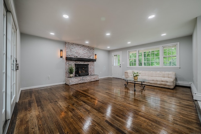 34 Roberts Rd, Marlborough, CT 06447 - living area with wood finished floors, recessed lighting, and a fireplace