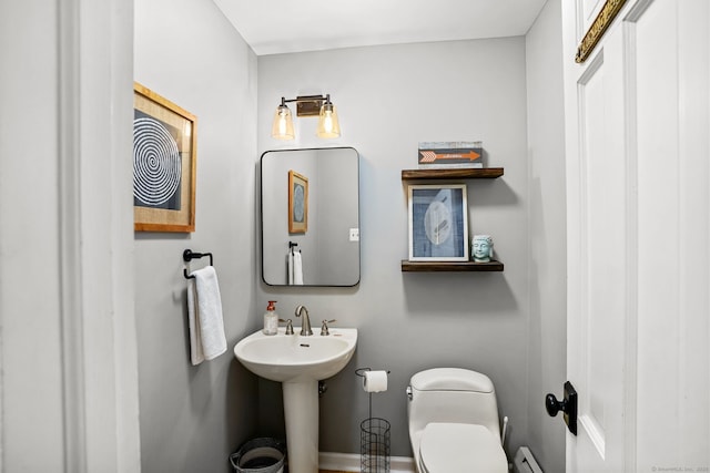112 Greenbrier Rd, Trumbull, CT 06611 - bathroom featuring toilet and baseboard heating