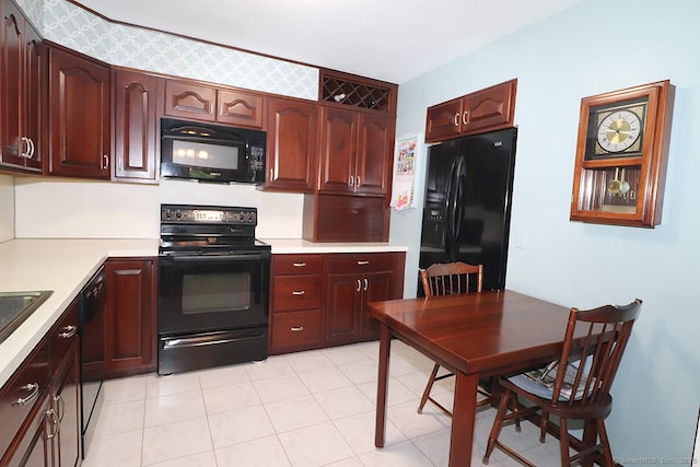 204 W Hill Rd, New Hartford, CT 06057 - kitchen featuring black appliances and light countertops