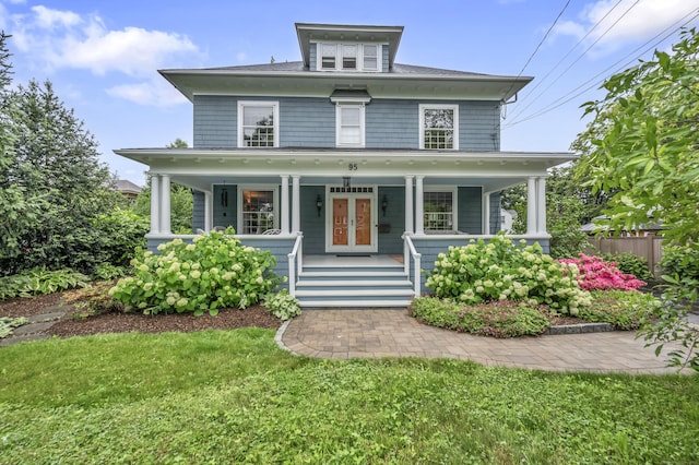 95 Parsons St, Wallingford, CT 06492 - american foursquare style home with covered porch and french doors