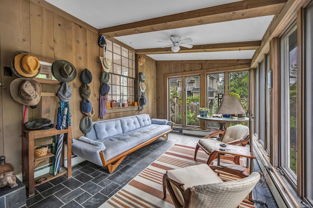 95 Parsons St, Wallingford, CT 06492 - sunroom with wood walls and beam ceiling