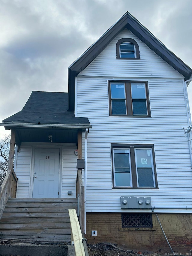 56 Vine St, Waterbury, CT 06704 - view of front of home with covered porch