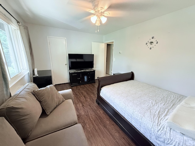 333 Vincellette St Unit 114, Bridgeport, CT 06606 - bedroom with dark wood-style floors and ceiling fan