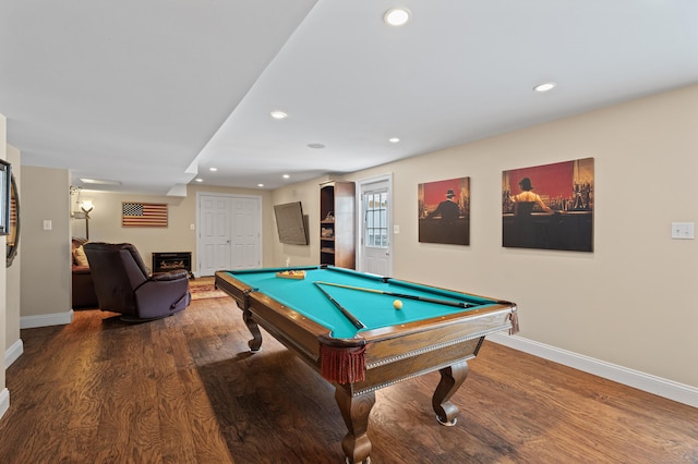 8 Marie Ln, Wallingford, CT 06492 - playroom with wood finished floors, billiards table, and recessed lighting
