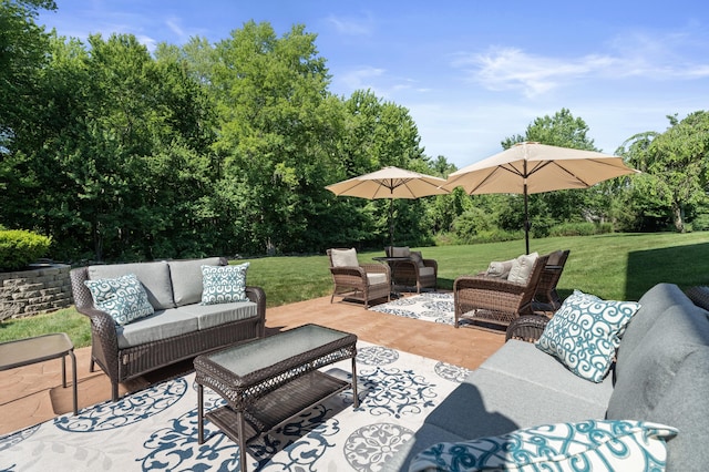 8 Marie Ln, Wallingford, CT 06492 - view of patio / terrace with an outdoor living space