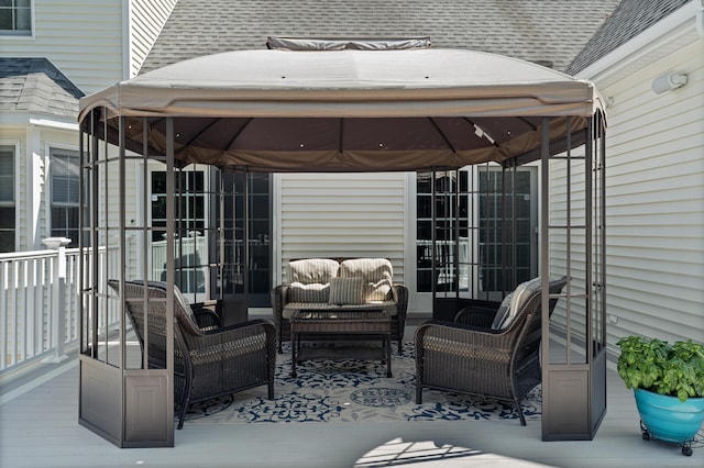 8 Marie Ln, Wallingford, CT 06492 - view of patio with a gazebo and an outdoor living space