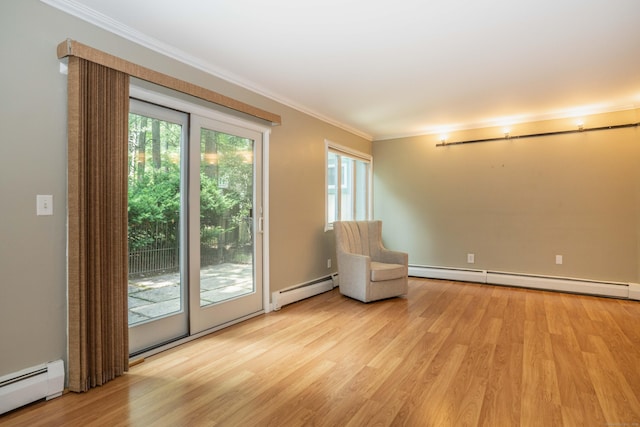 2 Talcott Gln Unit F, Farmington, CT 06032 - unfurnished room with a baseboard radiator, light wood-type flooring, and crown molding