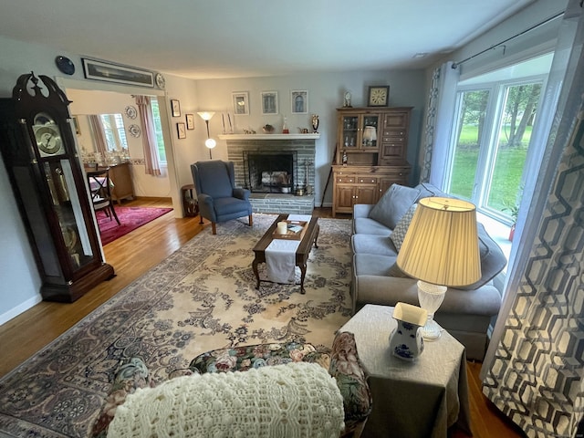 39 Mariner Cir, Trumbull, CT 06611 - living area featuring wood finished floors and a fireplace