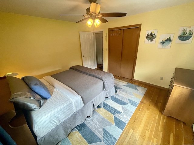 39 Mariner Cir, Trumbull, CT 06611 - bedroom featuring wood finished floors, a closet, and a ceiling fan