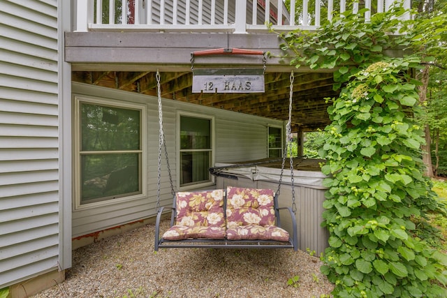 12 Haas Rd, Somers, CT 06071 - doorway to property featuring a hot tub