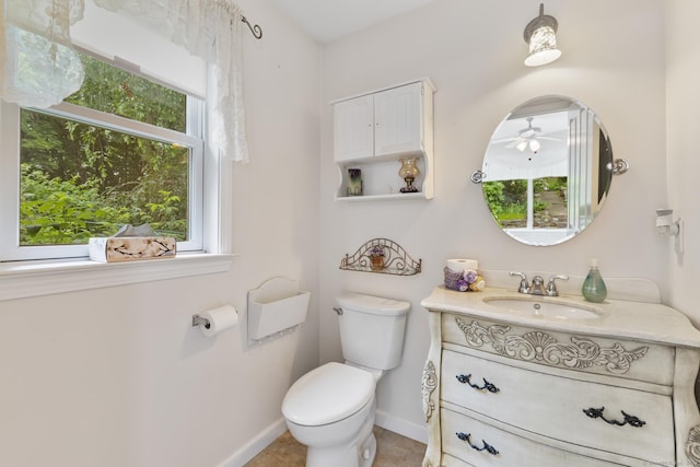 12 Haas Rd, Somers, CT 06071 - bathroom featuring vanity, plenty of natural light, a ceiling fan, and tile patterned floors