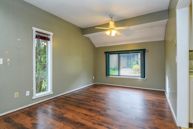 65 Heritage Vlg Unit B, Southbury, CT 06488 - unfurnished room with a ceiling fan, wood finished floors, and lofted ceiling