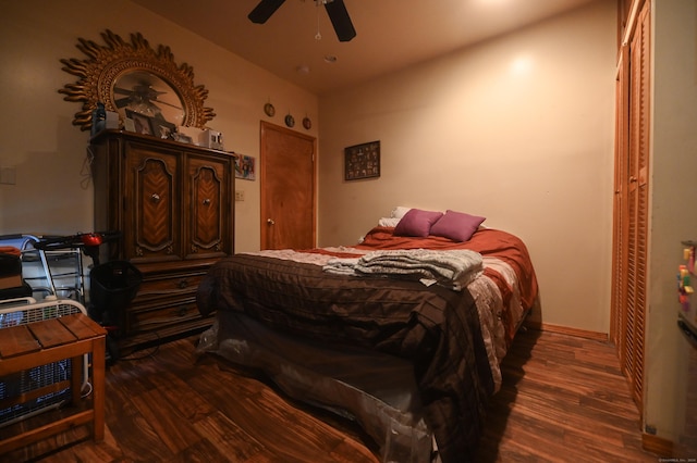 90 Olive St, Bridgeport, CT 06605 - bedroom featuring dark wood-type flooring and a ceiling fan
