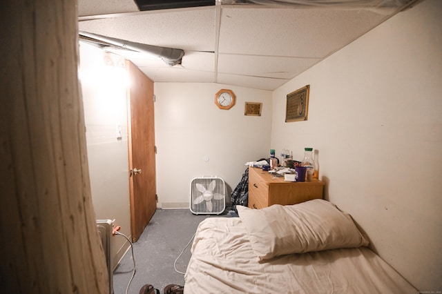 90 Olive St, Bridgeport, CT 06605 - bedroom with concrete floors and a paneled ceiling