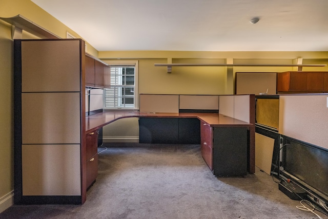 3 Essex Sq, Essex, CT 06426 - kitchen featuring built in desk, fridge, and carpet floors