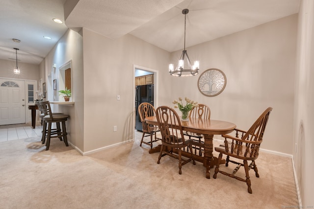 33 Langdon Ct Apt Cl4, Berlin, CT 06037 - dining area with light carpet, a chandelier, and recessed lighting