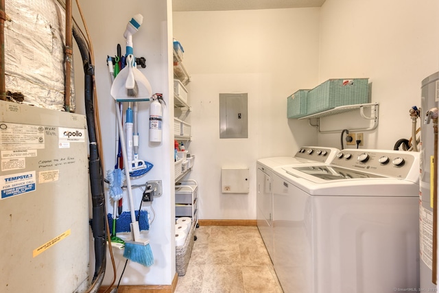 33 Langdon Ct Apt Cl4, Berlin, CT 06037 - laundry area featuring electric panel, washing machine and clothes dryer, and light tile patterned floors