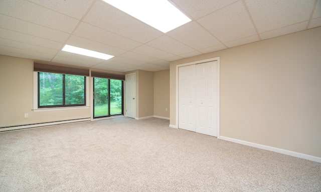 19 Heather Ct Unit 19, Cromwell, CT 06416 - carpeted empty room featuring baseboard heating and a paneled ceiling