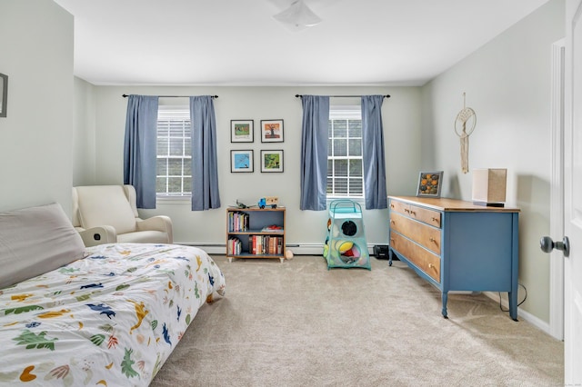 31 Stable Ridge Rd, Monroe, CT 06468 - bedroom with light carpet and baseboard heating