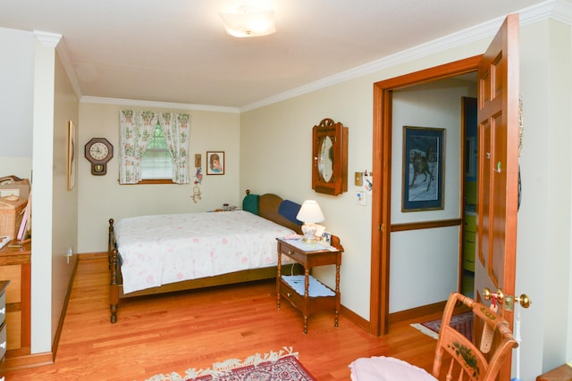 110 Woodfield Rd, Bristol, CT 06010 - bedroom with ornamental molding and light wood-style floors