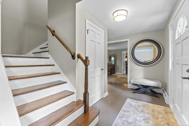 109 Hemlock Dr, Killingworth, CT 06419 - entrance foyer featuring stairs and a baseboard heating unit