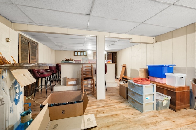 43 Dimmock Rd, Waterford, CT 06385 - finished basement with a drop ceiling, wood finished floors, and a bar
